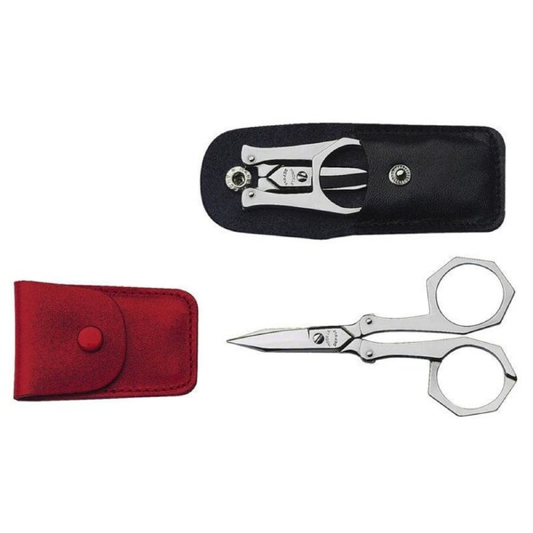 Victorinox Pocket Folding Stainless 10cm Scissors With Leather Pouch