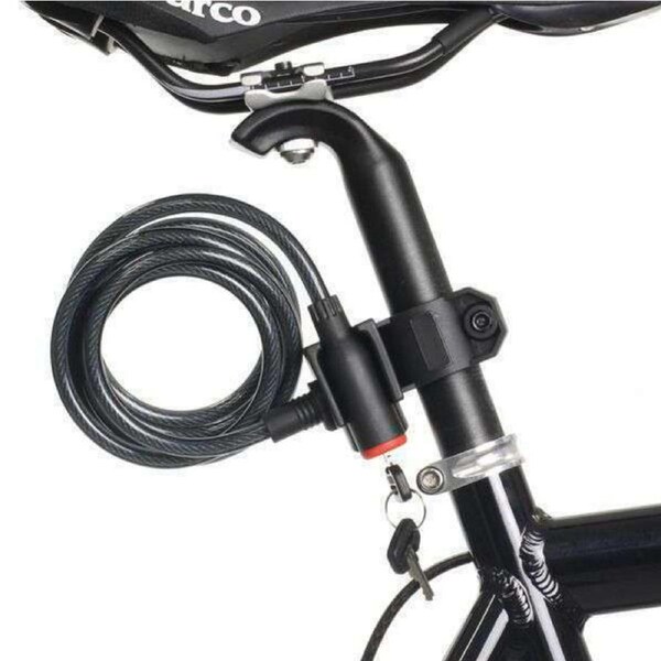 Bicycle Bike Cycling Cable Lock With Key 8x1800mm