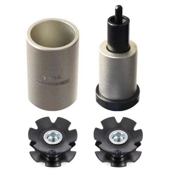 Bike Bicycle Fork Star Nut Setting Installer Install Tool with 2 Free Star Nuts - Size 1-1/8”