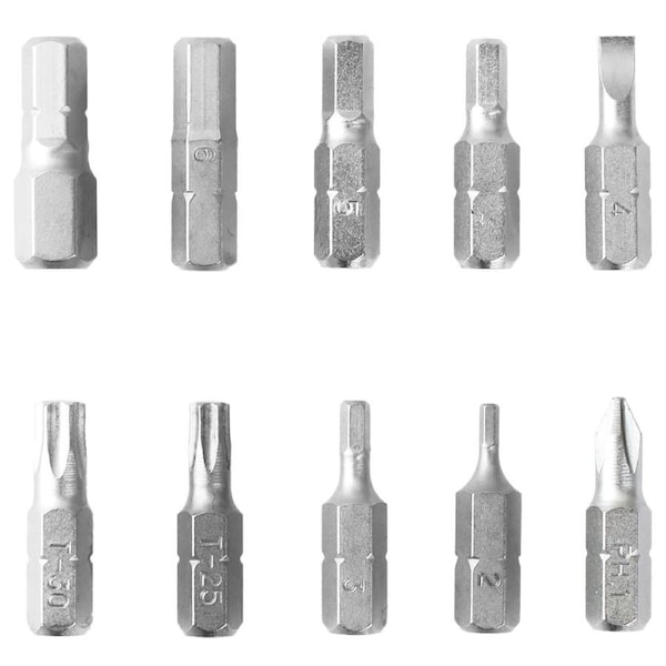 JCOOL Bike Bicycle Repair 10pcs Hex Head Screwdriver Allen Wrench 1/4" Bits Set