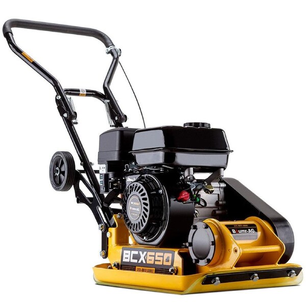 Baumr-AG 60kg 370x510mm 6.5HP Plate Compactor Paver Pad, Transport Wheels