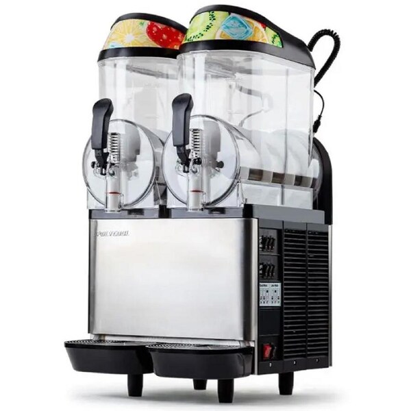 PolyCool 24L Double Tank Commercial Slush Machine, Quality Donper Compressor, Frozen Slushy Maker