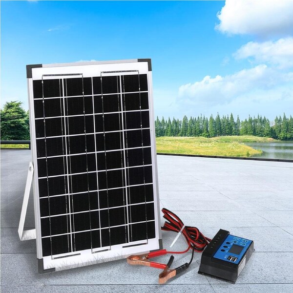 Traderight 12V 10W Solar Panel Kit Mono Caravan Folding Camping Charging Controller Kits