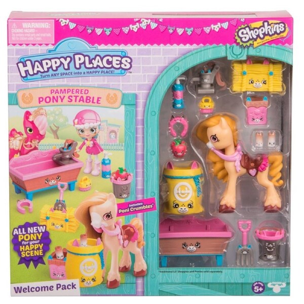 Happy Places Shopkins Welcome Pack Pampered Pony Stable Poni Crumbles