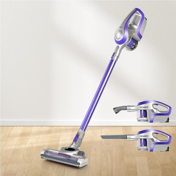 150W Devanti Stick Vacuum Cleaner Bagless Cordless Purple