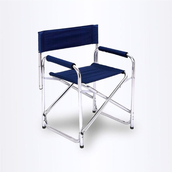 Directors Aluminium Folding Chair Camping Picnic Director Fishing Foldable - navy