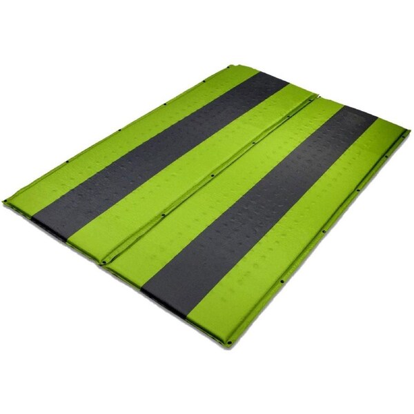 Double Self Inflating Mattress Sleeping Mat Air Bed Camping Hiking Joinable - green