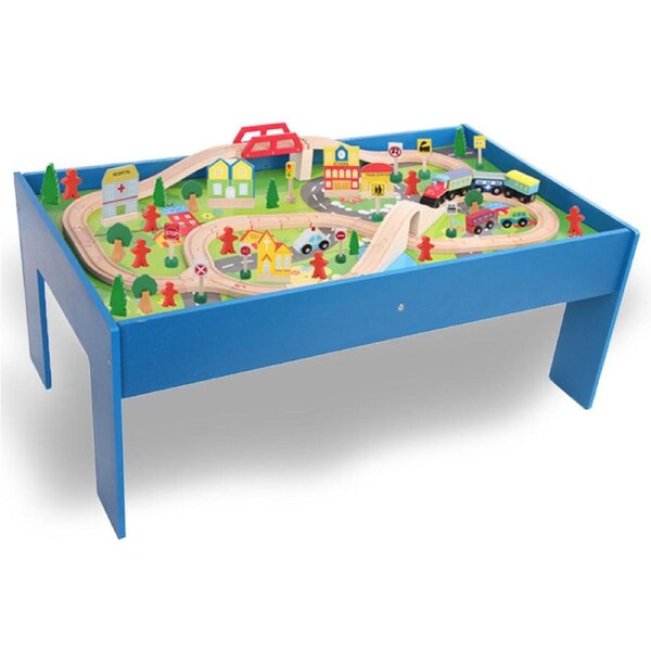 Wooden Train Table Children Pretend Play Set Toy Kids Toddlers Thomas The Tank