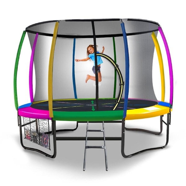 Kahuna 10 Ft Trampoline With Rainbow Safety Pad