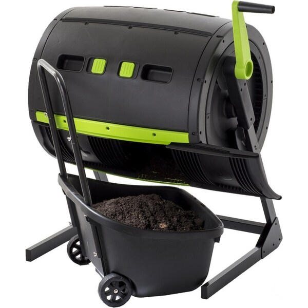 Maze Outdoor Compost Dual Tumbler Bin 245lt with Cart