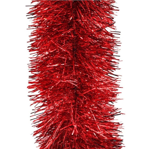 25m RED Christmas Tinsel 150mm wide