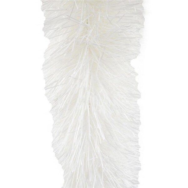 10m WHITE Christmas Tinsel 150mm wide