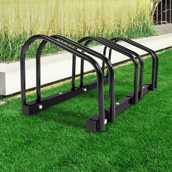 3 Bike Stand Rack Weisshorn Bicycle Storage Floor Parking Holder Cycling Black