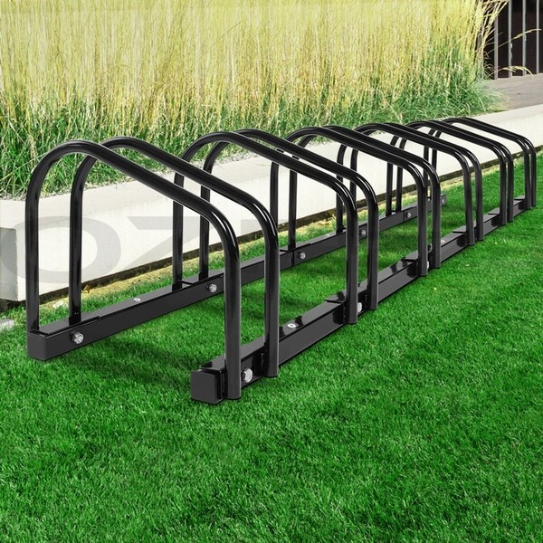 6 Bike Stand Rack Weisshorn Bicycle Storage Floor Parking Holder Cycling Black