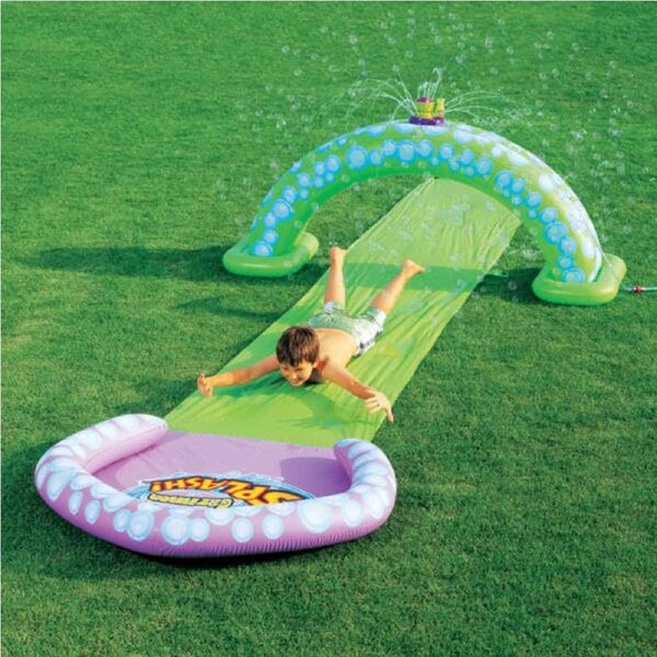 Bestway 16ft water Race Rider Slide w/ Bubble Sprinkler