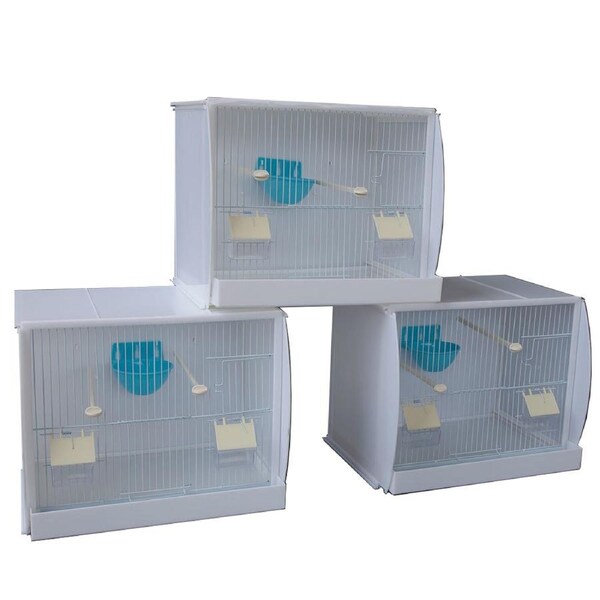 Set of 3 Stackable Canary Finch Breeding Bird Cage with Nest Pan
