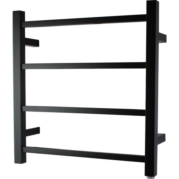 ACA Square Electric Heated Towel Rack Rail Warmer 4 Bar Black Stainless Steel SAA