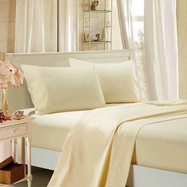 Super Soft 4-Piece Queen Size Sheet Set - Cream