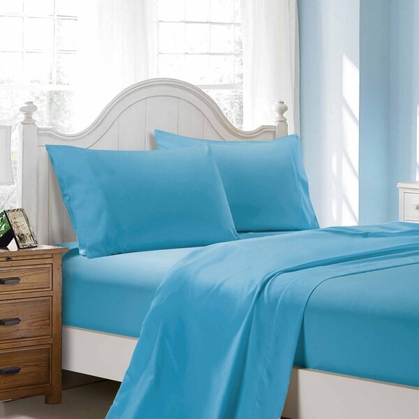 Super Soft 4-Piece Double Size Sheet Set - Light Blue