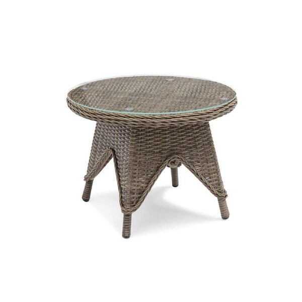 FurnitureOkay Rosebud Wicker Outdoor Side Table - Brown