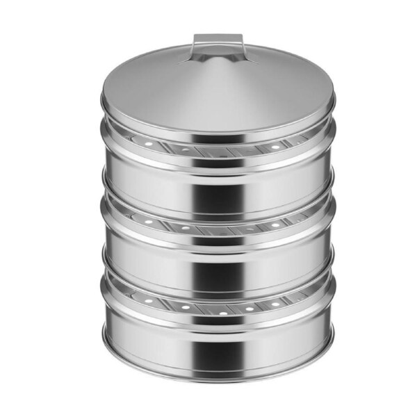 SOGA 3 Tier 28cm Stainless Steel Steamers With Lid Work inside of Basket Pot Steamers