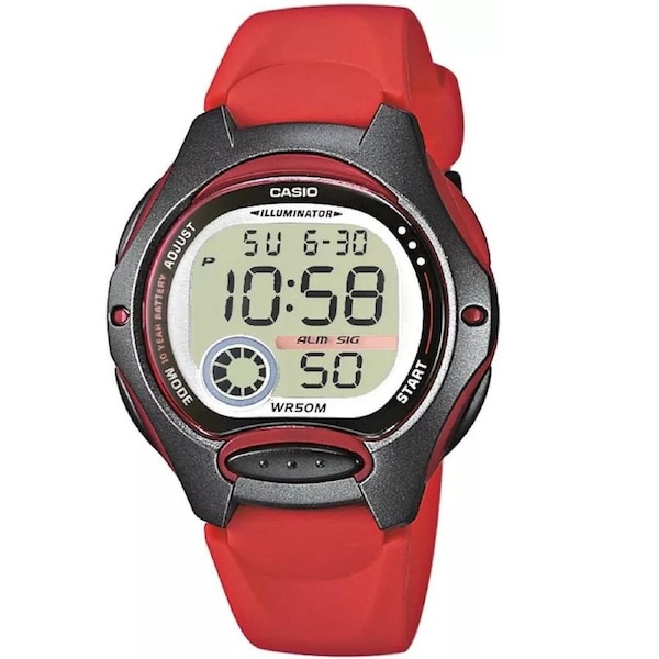 Casio LW-200-4A Black Red Women's or Kid's 50m Digital Sports Watch