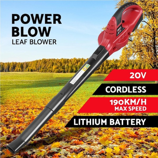 20V Giantz Cordless Leaf Blower Lithium Electric Battery Nozzles 2-Speed Garden