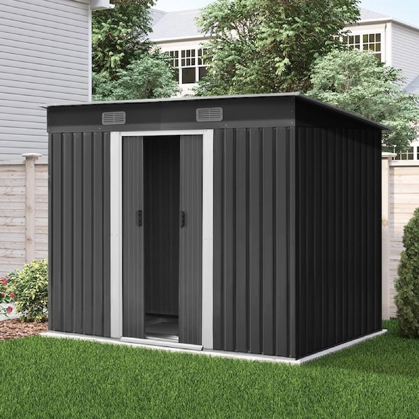 2.38x1.31M Giantz Garden Shed w/Metal Base Sheds Outdoor Storage Tool Workshop Sliding Door