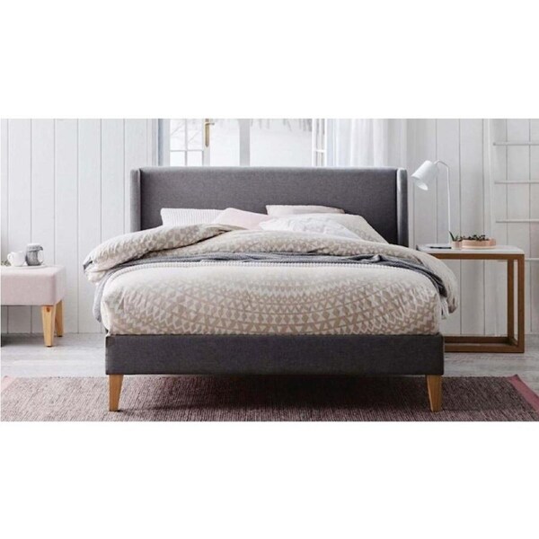 Viscount Queen Bed Frame Fabric Grey