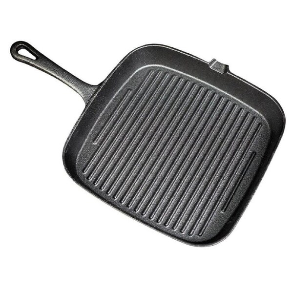 Square Cast Iron Ribbed Skillet - Vogue