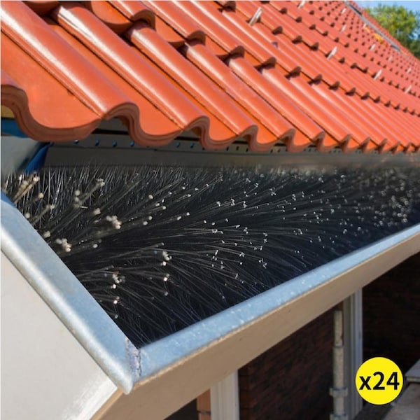 Lambu 24Pcs Gutter Brush Guard 92x10cm Leaf Twigs Filterr Heavy Duty Home Garden