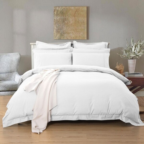 Tailored Super Soft King Size Quilt/Doona/Duvet Cover Set - White