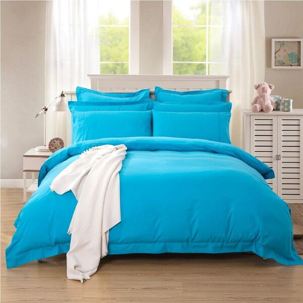 Tailored Super Soft Super King Size Quilt/Doona/Duvet Cover Set - Light Blue