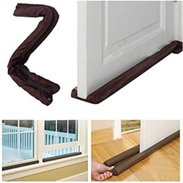 DUAL DRAFT STOPPER Double Sided Snake Wind Air Door Guard Cover Weather Seal