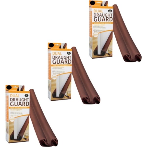 3x DUAL DRAFT STOPPER Double Sided Snake Wind Air Door Guard Cover Weather Seal