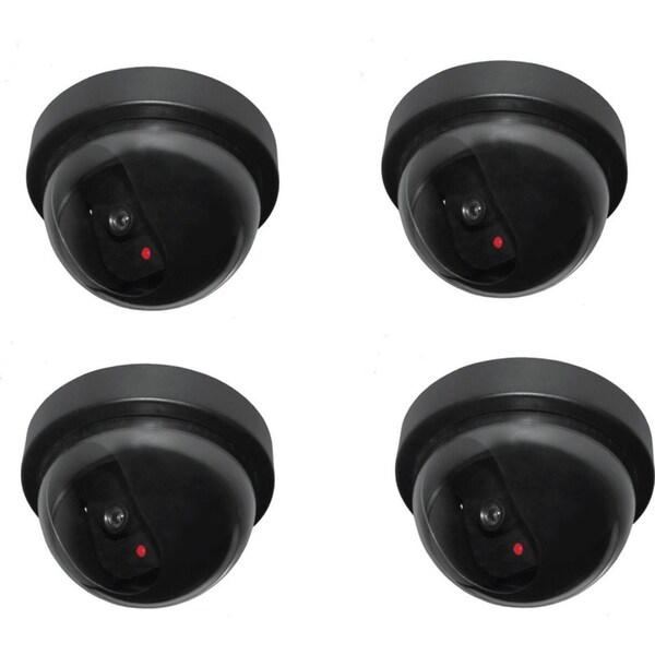 4x DUMMY SECURITY CAMERA Fake Dome Surveillance Flashing LED Wireless Imitation