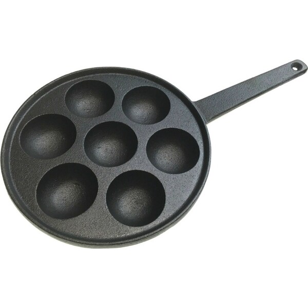 7 Hole Dimple Cast Iron Poffertjes Mini Dutch Pancake Cake Pan Handle Maker