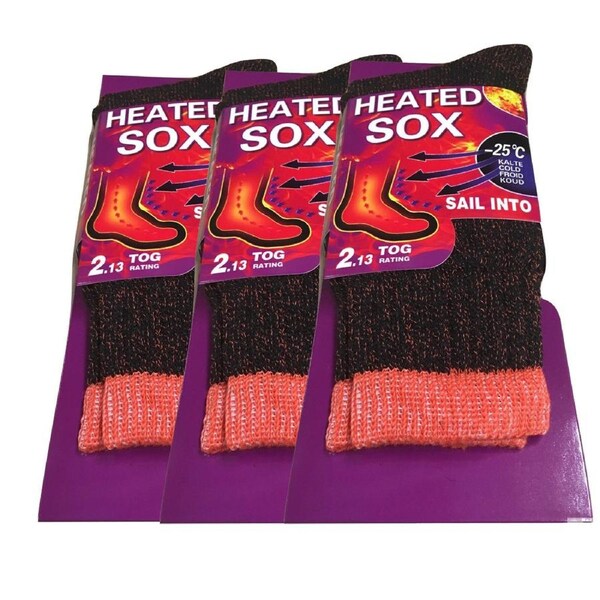 3 Pairs Womens THERMAL HEATED SOCKS Warm Winter Comfort Work Sox Ski BULK 4-8 UK (37-42 EUR)