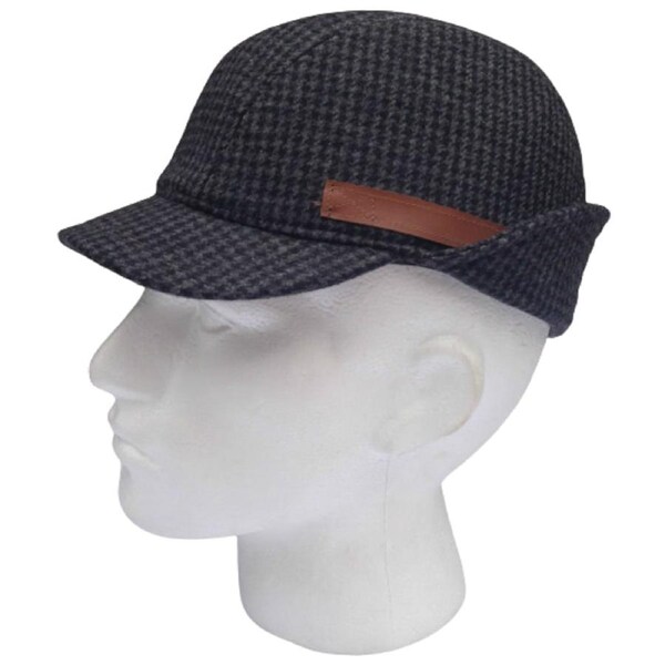 KANGOL Angle Tweed Havelock Hat - BLACK K0741LX Winter Wool Earlap MADE IN ITALY S