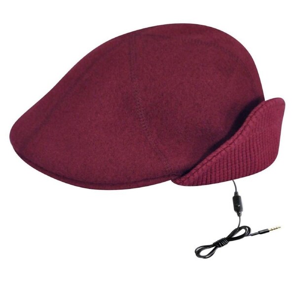 KANGOL Aerial7 Wool Earlap 507 Ivy Cap w/ Headphones Wool Hat in GIFT BOX Claret / S
