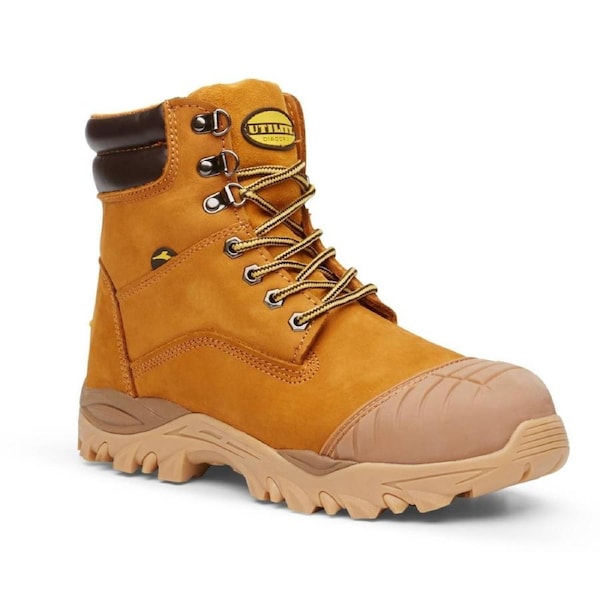 DIADORA Utility Craze w Zip Work Boots Composite Cap Workwear Shoes - Wheat UK 5