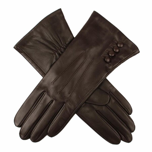 DENTS Womens Touch Screen Silk Lined Leather Gloves Ladies Warm Winter 6.5