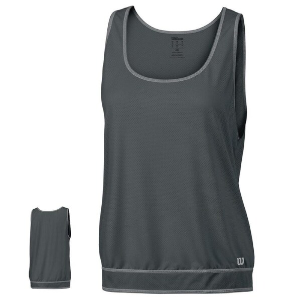 WILSON Womens Spring Mesh Tank Top nanoWIK Tennis - Grey X-Small