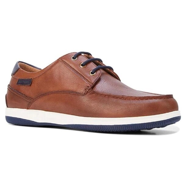 HUSH PUPPIES Mens Dusty Smooth Leather Shoes Formal or Casual - Dark Tan UK 8.5