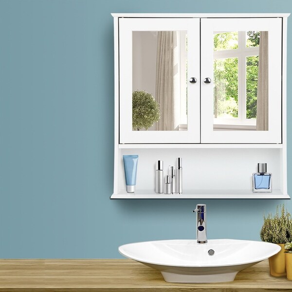 560x580mm Artiss Bathroom Mirror Cabinet Storage Cupboard