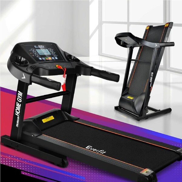 40cm Belt Everfit Electric Treadmill 2 in 1 Foldable Walking Pad 12 Modes Pulse Sensor Home Gym