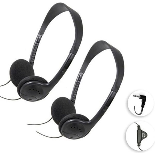 2pc Sansai Stereo Headphones 3.5mm w/Volume Control/Cable 1.5m for TV/Radio