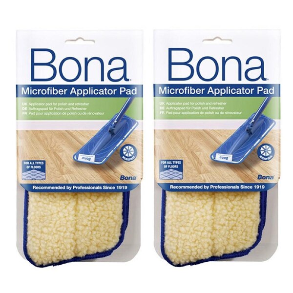 2PK Bona Microfibre Applicator Pad for Wood Refresher/Polish Floor Mop Cleaning