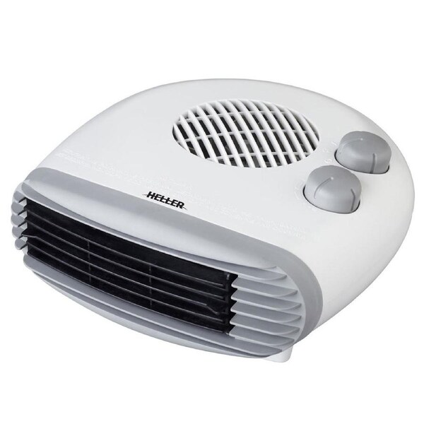 Heller 2400W Electric Portable Low Profile Floor/Desk Fan Heater w/2 Heating Set