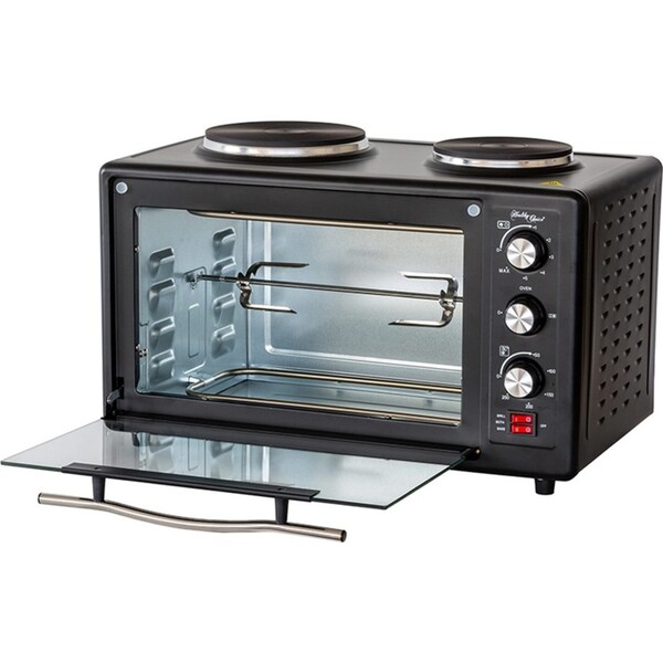 34L 1700W Portable Electric Rotisserie Grill/Toaster Oven/Dual Cooktop/Hot Plate